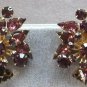 Fancy Glitzy Purple Stone Clip On Earrings Vintage Jewelry 1950s