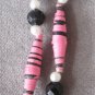 200 Pink Black & White Pearl Loose Beads Various Sizes on Strand Vintage Jewelry 1970s
