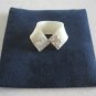 White Rhinestone Scarf Slide Unique Lucite Collar Shaped Vintage Accessories 1960s