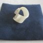 White Rhinestone Scarf Slide Unique Lucite Collar Shaped Vintage Accessories 1960s