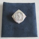 Silver Figural Saint St. Christopher Hinged Scarf Clip Western Germany Vintage Jewelry