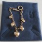 Fancy Gold Puffed Heart Charm Bracelet Vintage Jewelry 1970s