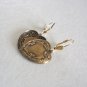 Dangle Heart Gold Bronze Leverback Pierced Earrings