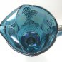 Large Blue Grape Leaf Carnival Glass Water Beverage Pitcher 2 Quart Indiana Glass Vintage 1960s