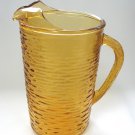Honey Gold Amber Glass Water Beverage Pitcher Anchor Hocking 2 Quarts Vintage Kitchen 1960s Honey Gold Amber Glass Water Beverage Pitcher Anchor Hocking 2 Quarts Vintage Kitchen 1960s