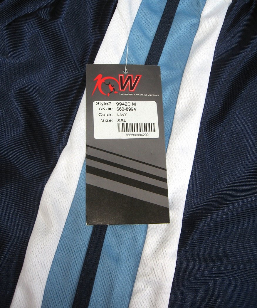 Men's Navy Blue Sports Athletic Shorts with Side Stripes By 10W Apparel