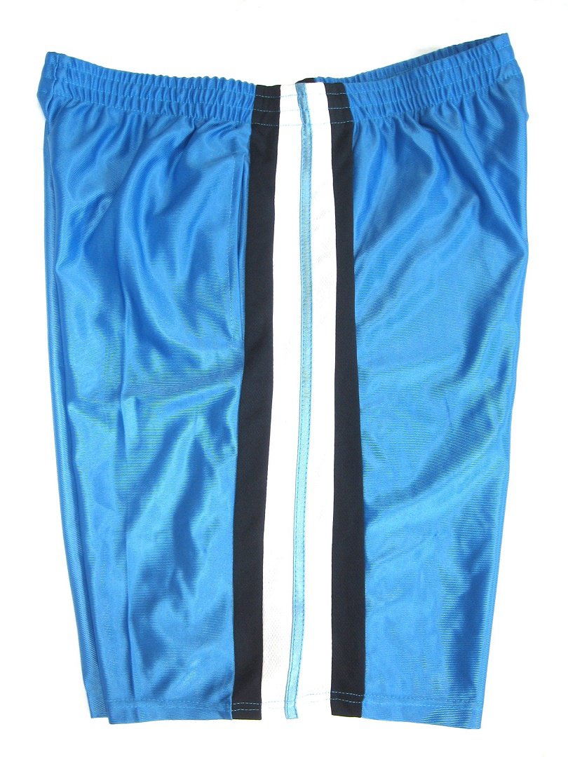 Men's Light Blue Sports Athletic Shorts with Side Stripes By 10W ...
