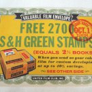 S&H Green Stamps Valuable Film Envelope Kodak Offer Advertising Vintage 1960s