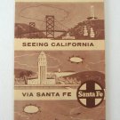 California Via Santa Fe Railways Travel Trip Brochure San Francisco Los Angeles Vintage 1950s