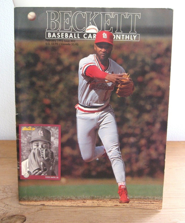 Beckett baseball card monthly magazine ozzie smith cover february 1992