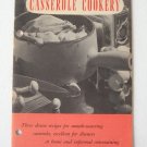 Casserole Cookery Recipes Softcover Book Vintage 1958