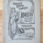 Chicago Opera Company Libretto Pagliacci Music Drama Program Antique Vintage Softcover Book