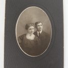 Old Picture Portrait Photograph Cabinet Card of Couple Van Dyke Studio Muskegon Vintage Antique
