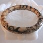 Handcrafted Brown Tan Stone Bangle Bracelet Retro Vintage Jewelry 1960s