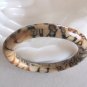 Handcrafted Brown Tan Stone Bangle Bracelet Retro Vintage Jewelry 1960s
