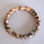 Handcrafted Brown Tan Stone Bangle Bracelet Retro Vintage Jewelry 1960s