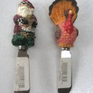 2 Small Decorative Spreading Knives Knife Santa & Pumpkin Butter Cheese Spreads