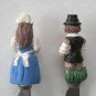 2 Decorative Spreading Knives Knife By Boston Warehouse Pilgrims Couple Man Woman Cheese Spreads