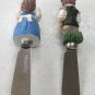 2 Decorative Spreading Knives Knife By Boston Warehouse Pilgrims Couple Man Woman Cheese Spreads