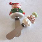 2 Decorative Stainless Steel Elf & Snowman Spreading Knives Knife By Boston Warehouse Holiday