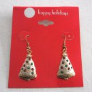 Red Green Aurora Borealis Colored Jeweled Stones Christmas Tree Dangle Pierced Earrings Vintage Red Green Aurora Borealis Colored Jeweled Stones Christmas Tree Dangle Pierced Earrings Vintage