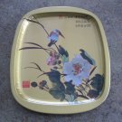 Decorative Bird Flowers Metal Tin Tray All Purpose Vintage 1960s Hong Kong Decorative Bird Flowers Metal Tin Tray All Purpose Vintage 1960s Hong Kong