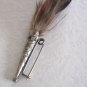 Old Silver Real Feather Brooch Pin Native American Jewelry Vintage 1950s