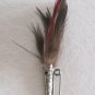 Old Silver Real Feather Brooch Pin Native American Jewelry Vintage 1950s