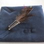 Old Silver Real Feather Brooch Pin Native American Jewelry Vintage 1950s