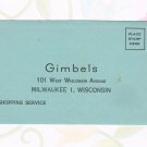 Gimbels Department Store Mail Order Envelope Vintage Advertising 1950s