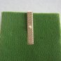 Fancy Diamond Cut Scalloped Brushed Gold Pearl Tie Clip Men's Jewelry Vintage 1960s