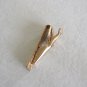 Fancy Diamond Cut Scalloped Brushed Gold Pearl Tie Clip Men's Jewelry Vintage 1960s
