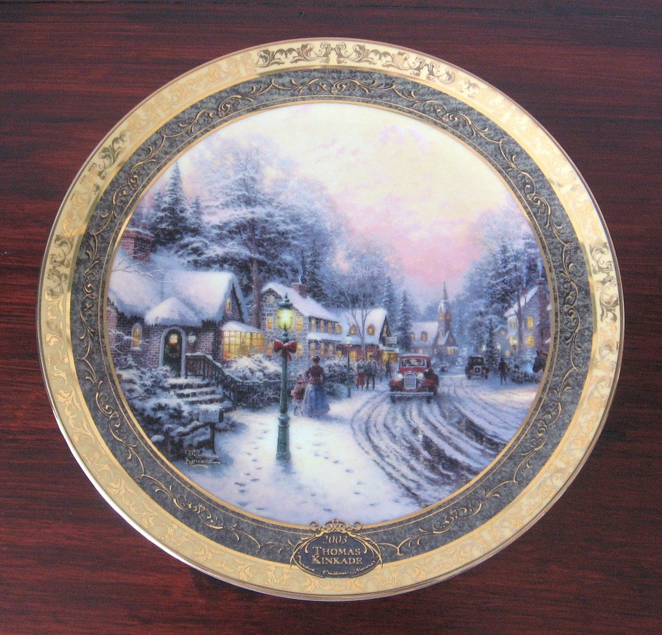 Village Christmas Thomas Kinkade 9 1/4" Porcelain Collectors Plate