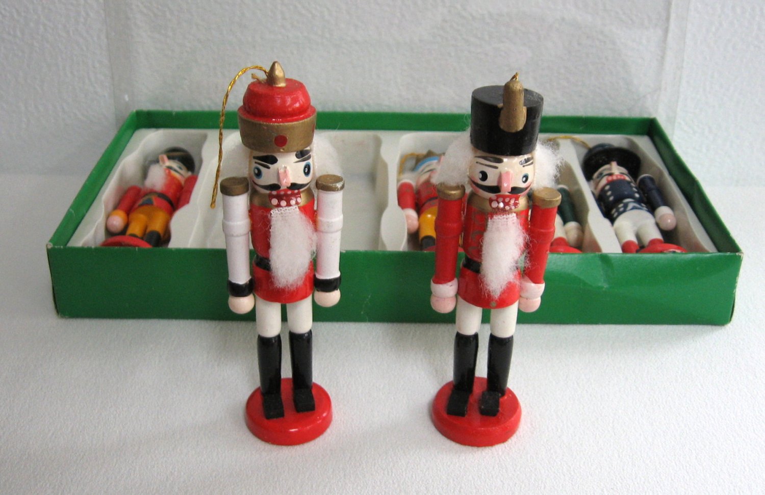 6 Piece Wooden Nutcracker Ornaments Kurt S. Adler Inc. Vintage