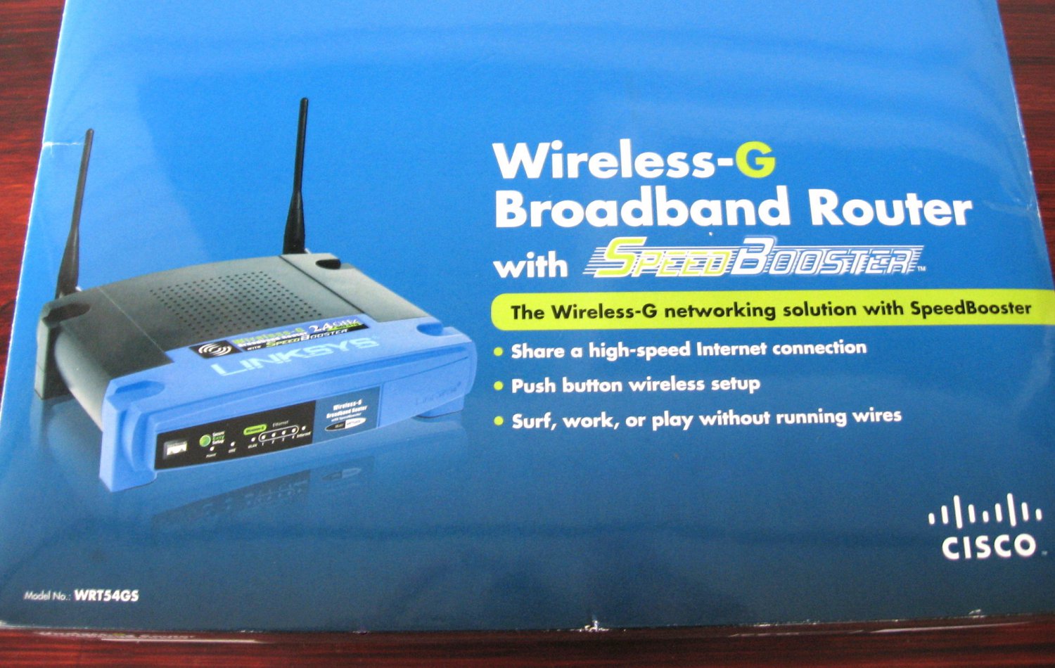 Wireless G Broadband Router with Speed Booster Linksys Model WRT54GS