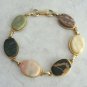 Multi Colored Cabochon Stone 8" Bracelet Vintage Jewelry 1960s