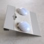 Blue Agate Stone Quartz Round Cabochon Clip On Earrings 1970's Vintage Jewelry
