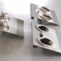 3 Pair Silver & Black Cabochon Clip On Earrings Vintage 1970s Jewelry
