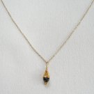 Black Onyx Pendant Necklace Gold Washed Vermeil Silver 925 Vintage 1960s Black Onyx Pendant Necklace Gold Washed Vermeil Silver 925 Vintage 1960s