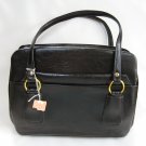 Black Leatherette Purse Handbag Japan Loaded with Compartments Vintage 1960s with Tags