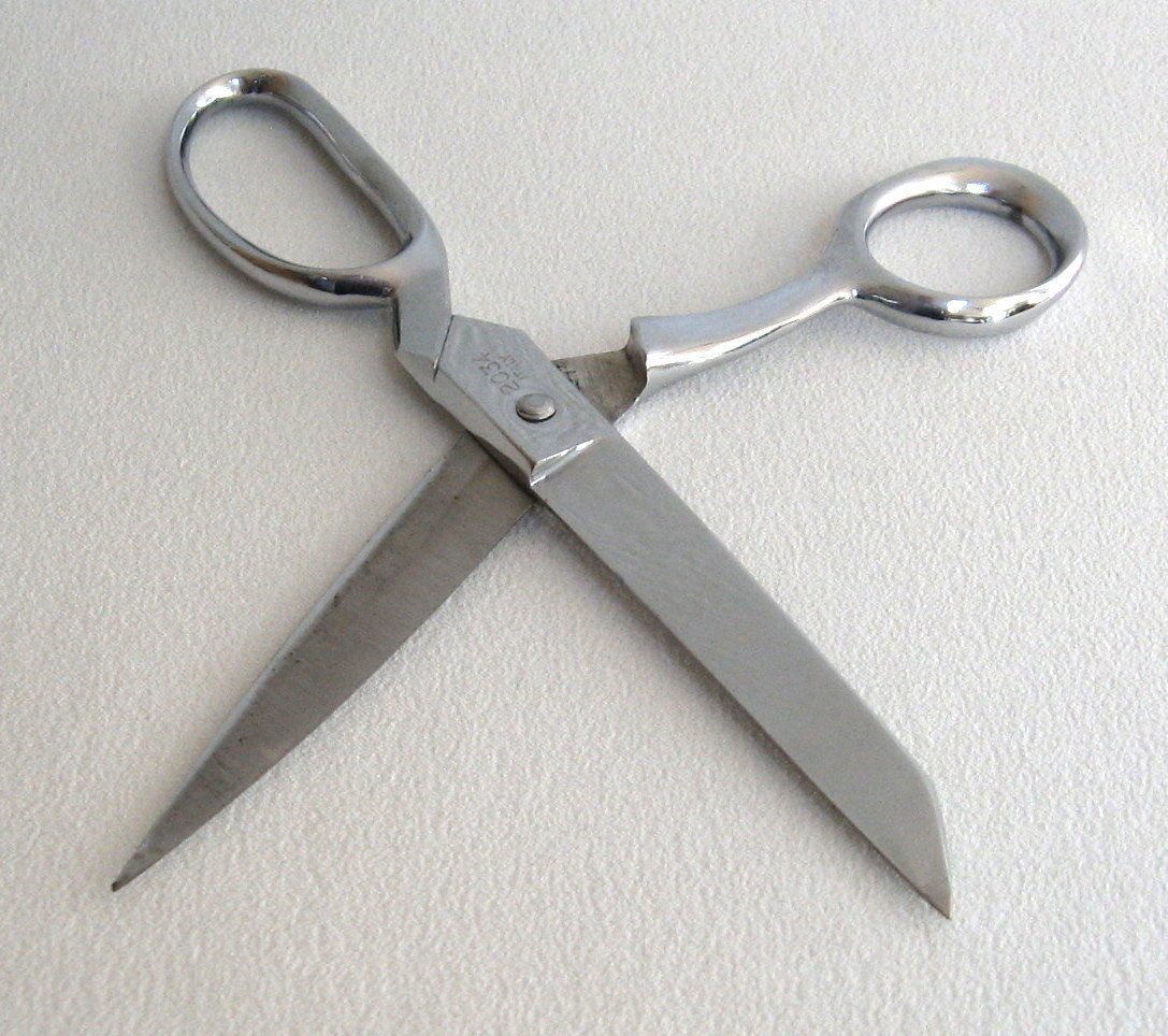 Nickel Plated Scissors Shears By Sears 2034 Made in Italy Vintage