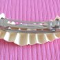 Off White Beige Hair Clip Barrette Curved Accordion Design Riviera Made In France Vintage
