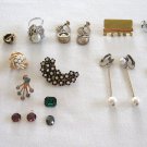 Mixed Lot of Single Designer Clip On Earrings 22 Pieces Monet Sterling Trifari Repair