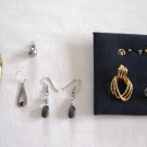 Mixed Lot of Single Pierced Earrings Jasper Zebra Sterling 925 Vintage Jewelry 11 Pieces