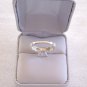 Large Flashy Square Cut Solitaire Crystal Sparkly Stone Ring Size 8 Sterling Silver 925 New