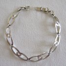 Fancy Sterling Silver Link Ribbed Lined Bracelet 8" By Designer WRE Vintage Jewelry 1960's Fancy Sterling Silver Link Ribbed Lined Bracelet 8" By Designer WRE Vintage Jewelry 1960's
