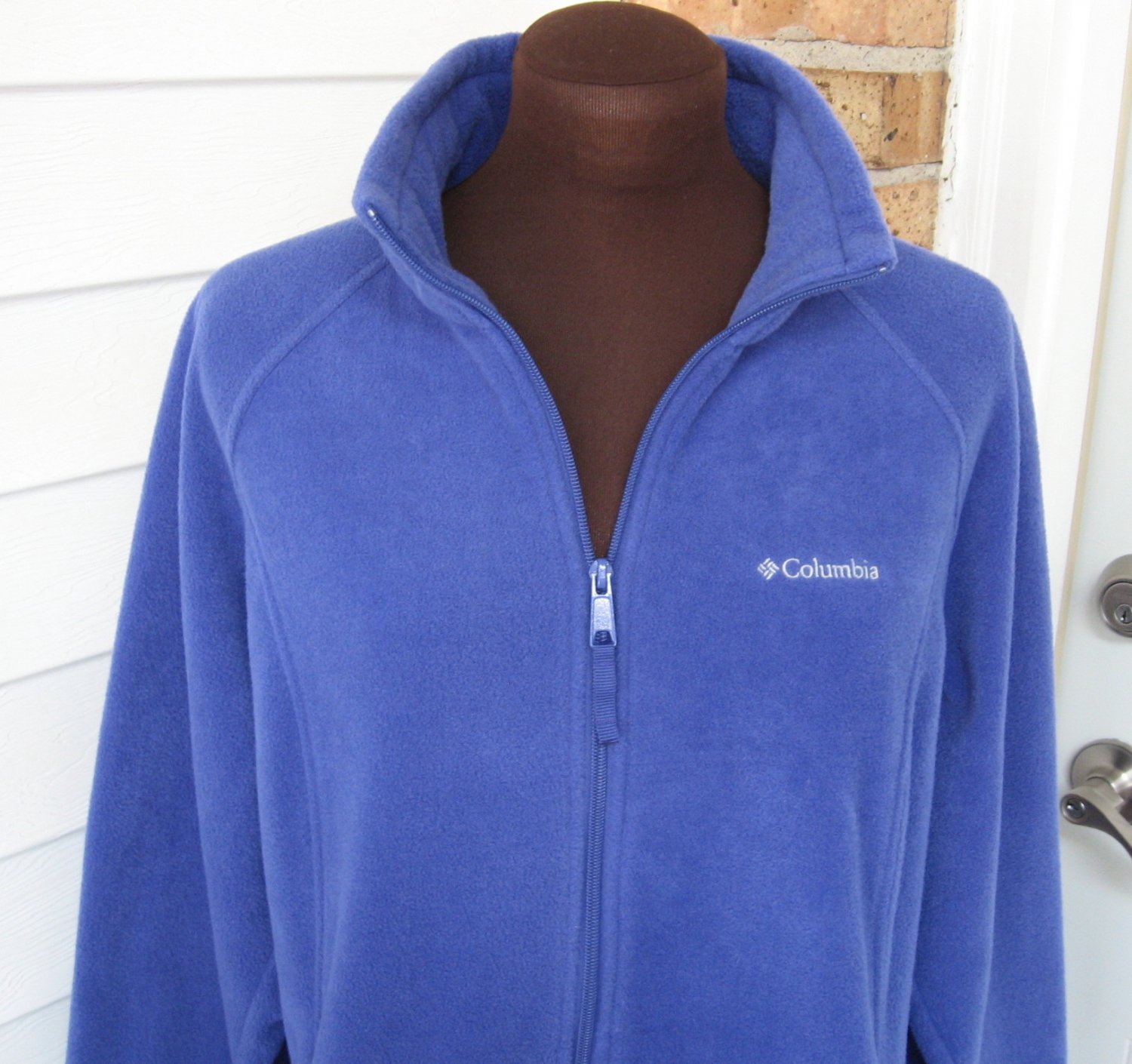 Women Periwinkle Blue Fleece Zip Up Jacket By Columbia Sportswear Company Size Xl 6050