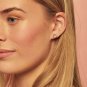 3 Pair Geo Stud Pierced Earrings in Mixed Metals Silver Gold Rose By Designer Foxy Originals New