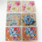 Set of 6 Drink Coasters Butterfly Butterflies Flowers Boat Lighthouse Sailing New Set of 6 Drink Coasters Butterfly Butterflies Flowers Boat Lighthouse Sailing New