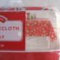 Holiday Time Vinyl Tablecloth Rectangle 60 x 102 Red with Multi Snowflakes Christmas